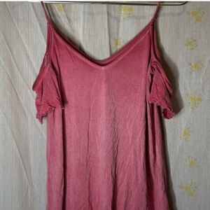 Women’s American Eagle Soft & Sexy Size S Pink Cold Shoulder Shirt Y2K